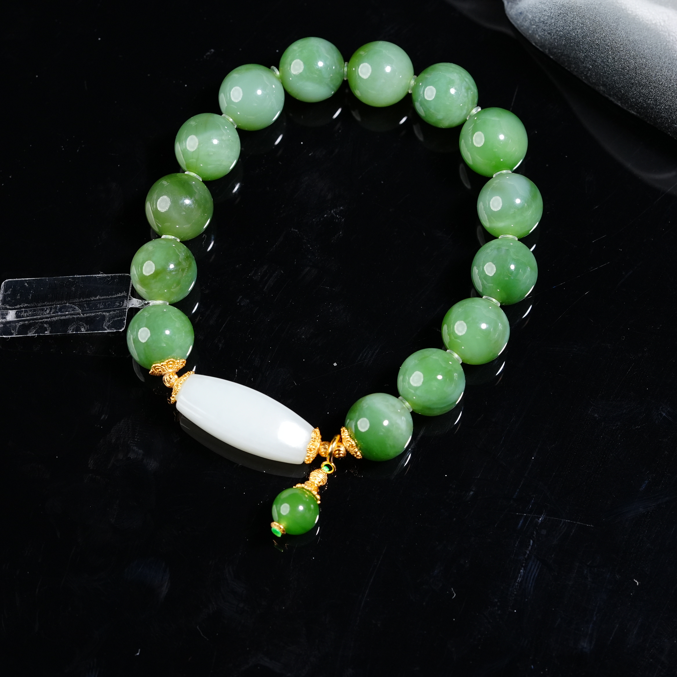 【阿茶专属】S925和田玉碧玉手串