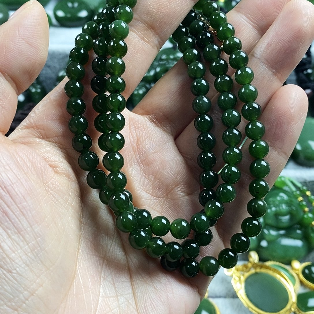 和田玉（碧玉）未镶嵌颈饰6mm