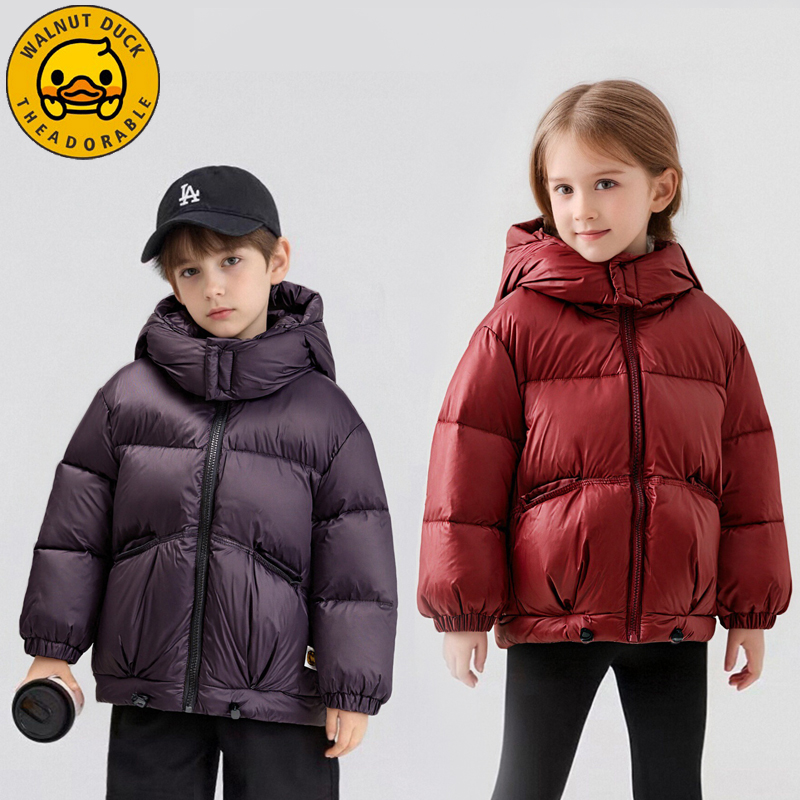小黄鸭儿童冬季童装新款休闲羽绒服冬装连帽外套XT664-CCM