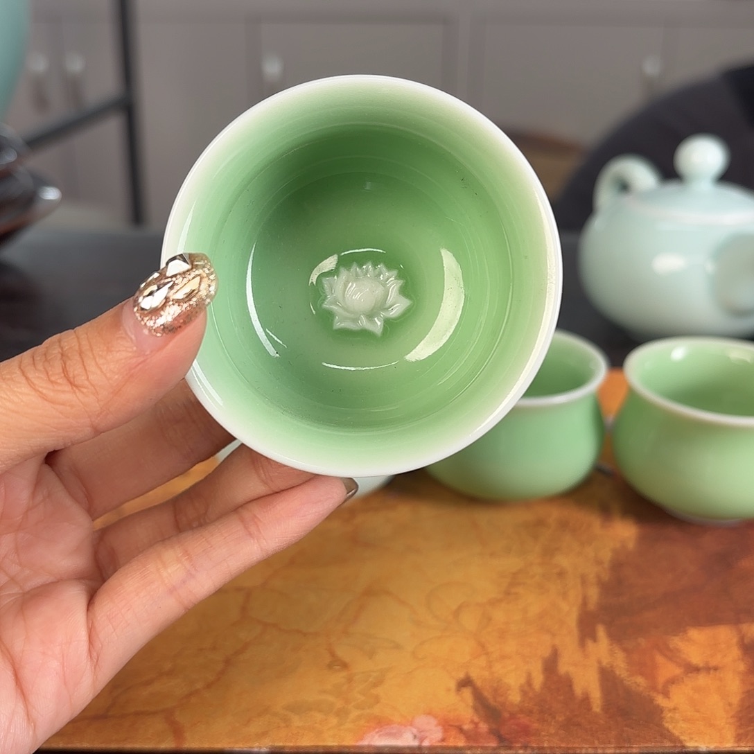 龙泉云间青瓷小米茶器
