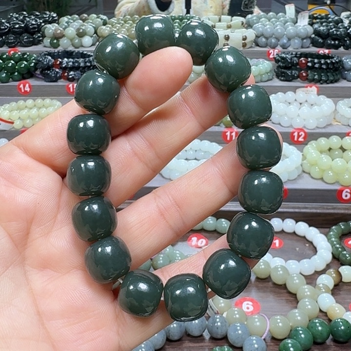 未镶嵌手链和田玉新疆且末蓝老型卡14