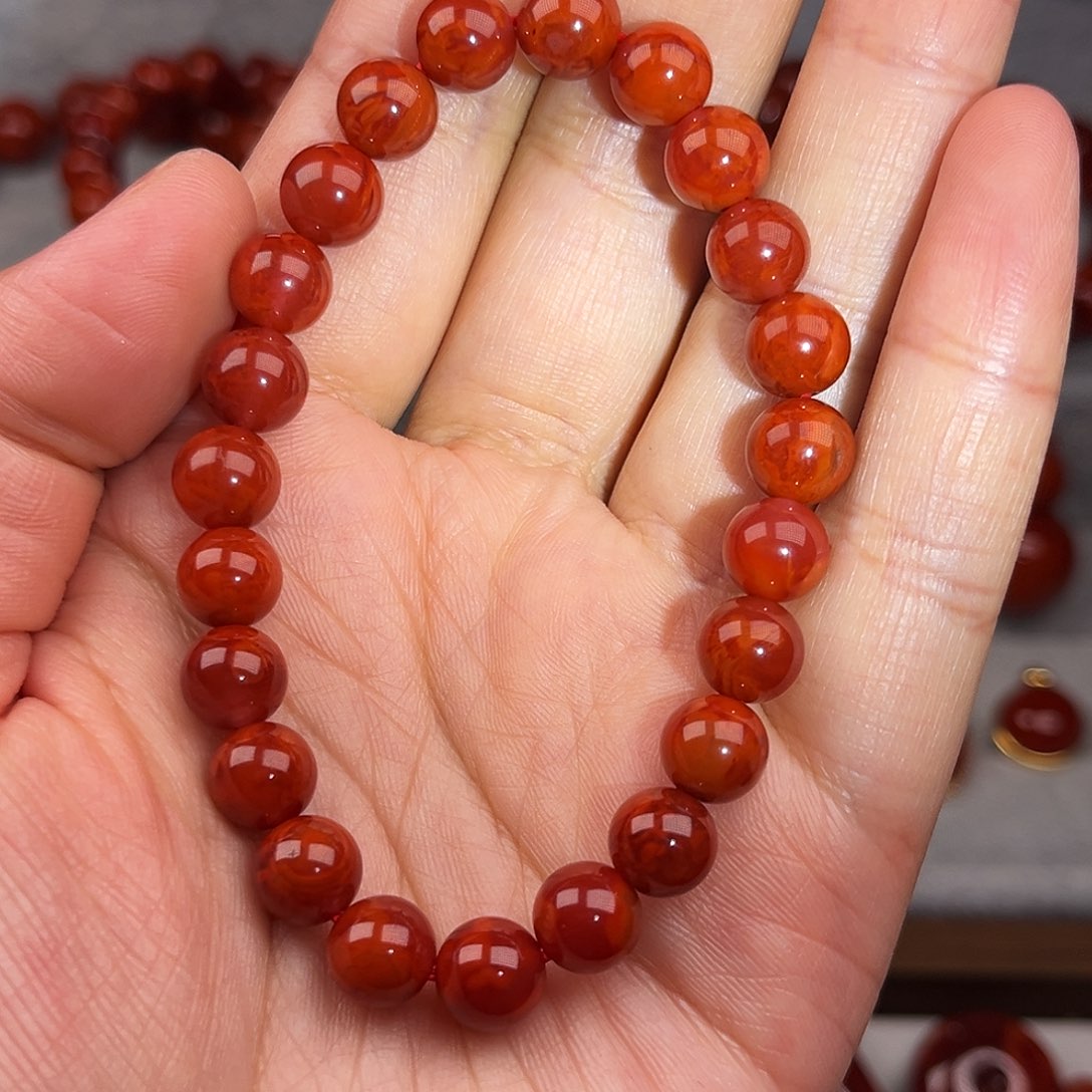 南红玛瑙原矿8mm未镶嵌