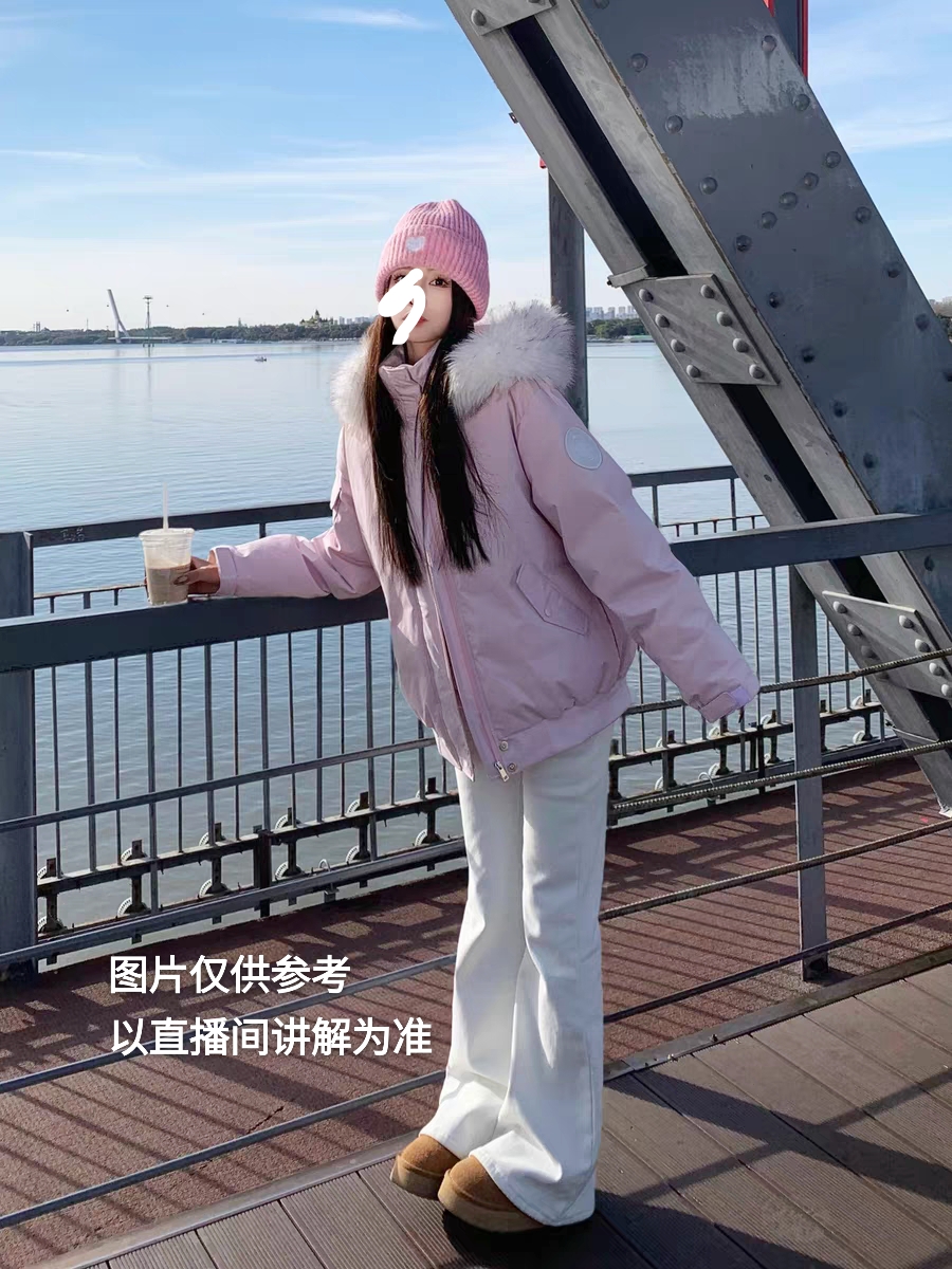 桃桃·微胖MM女冬季大毛领连帽宽松棉服外套休闲显瘦百搭保暖棉服