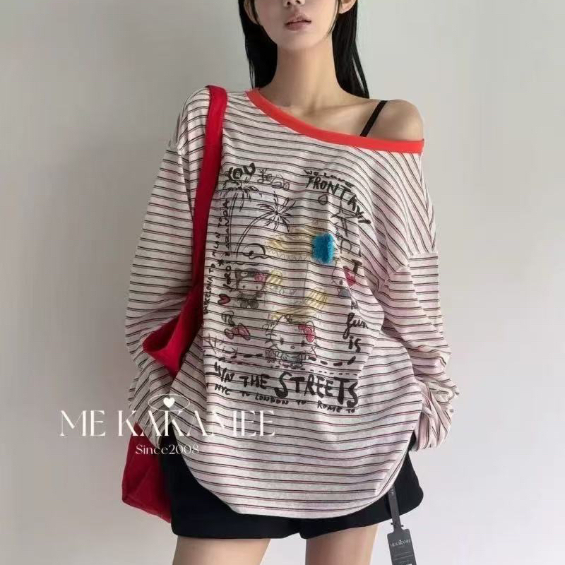 【橙子蛋糕】宽松卡通休闲T恤夏季百搭显瘦时尚潮流印花个性