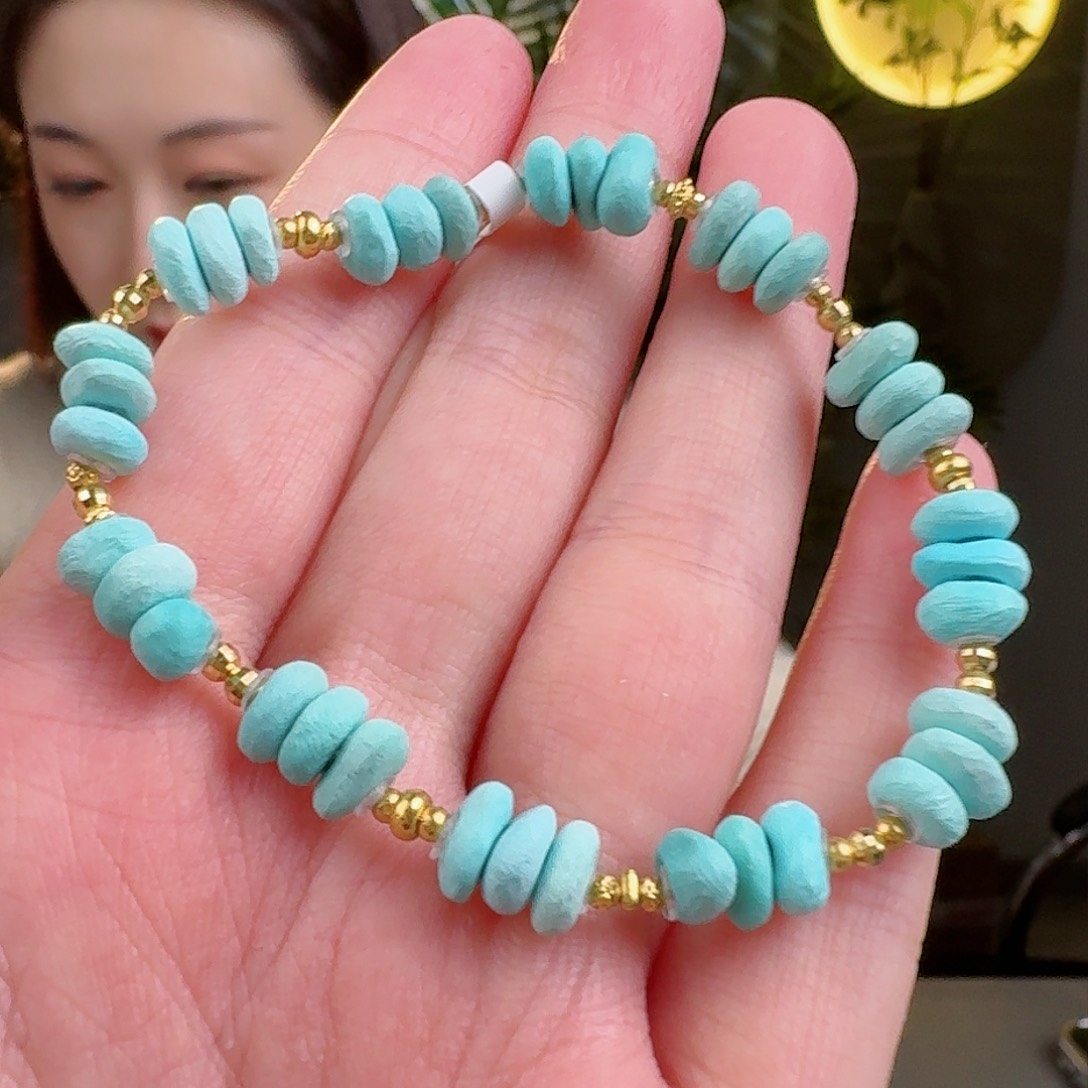 绿松石珠宝奇石18K金镶嵌