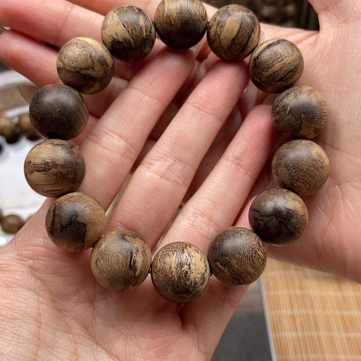 【闪购商品】沉香手串高*生野料1.7达拉干留疤虎皮纹