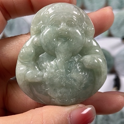 翡翠颈饰未镶嵌财神爷福利