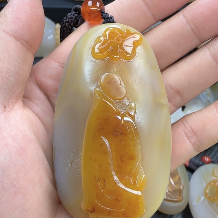 玛瑙/玉髓合金手把件