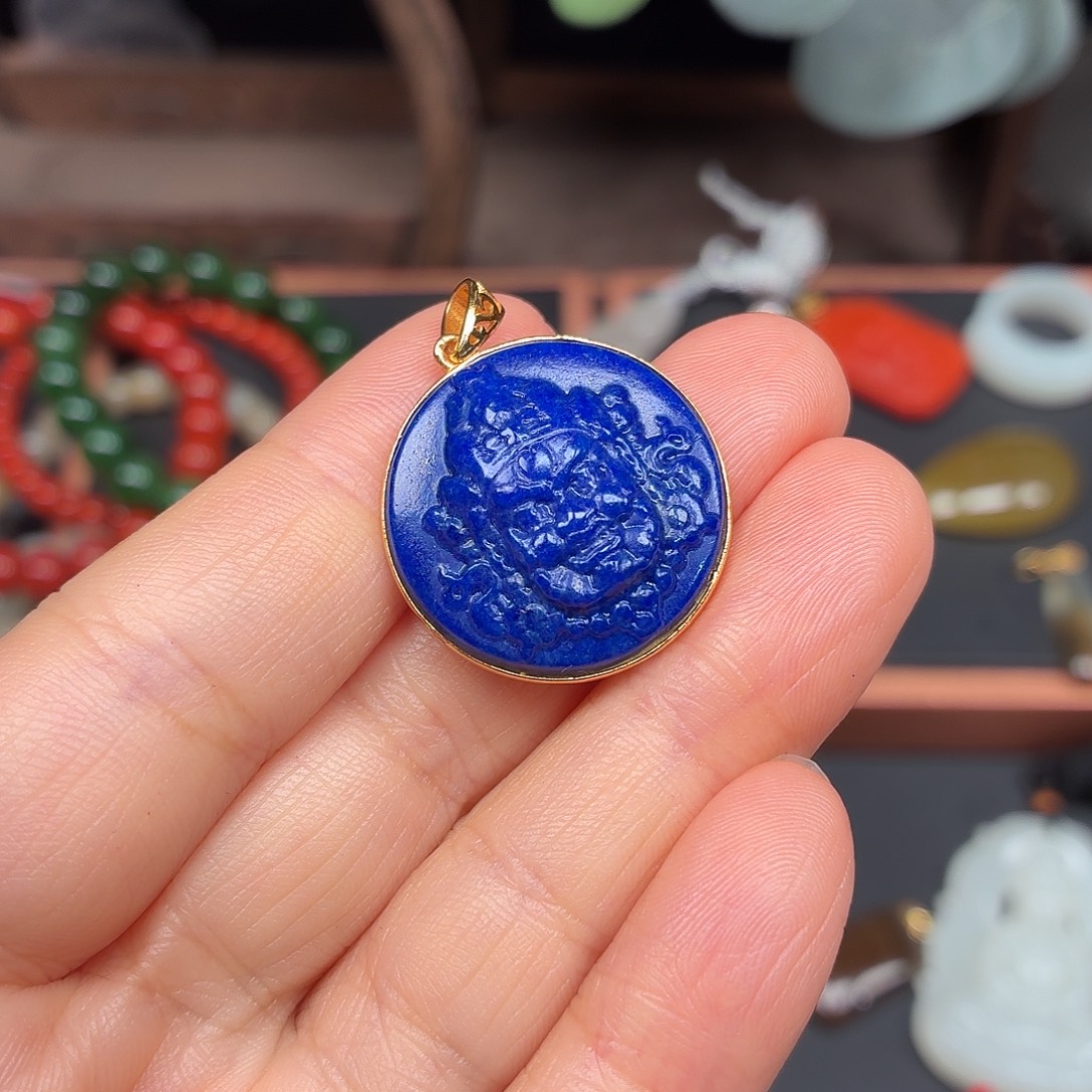 8***子青金石银S925镶嵌颈饰