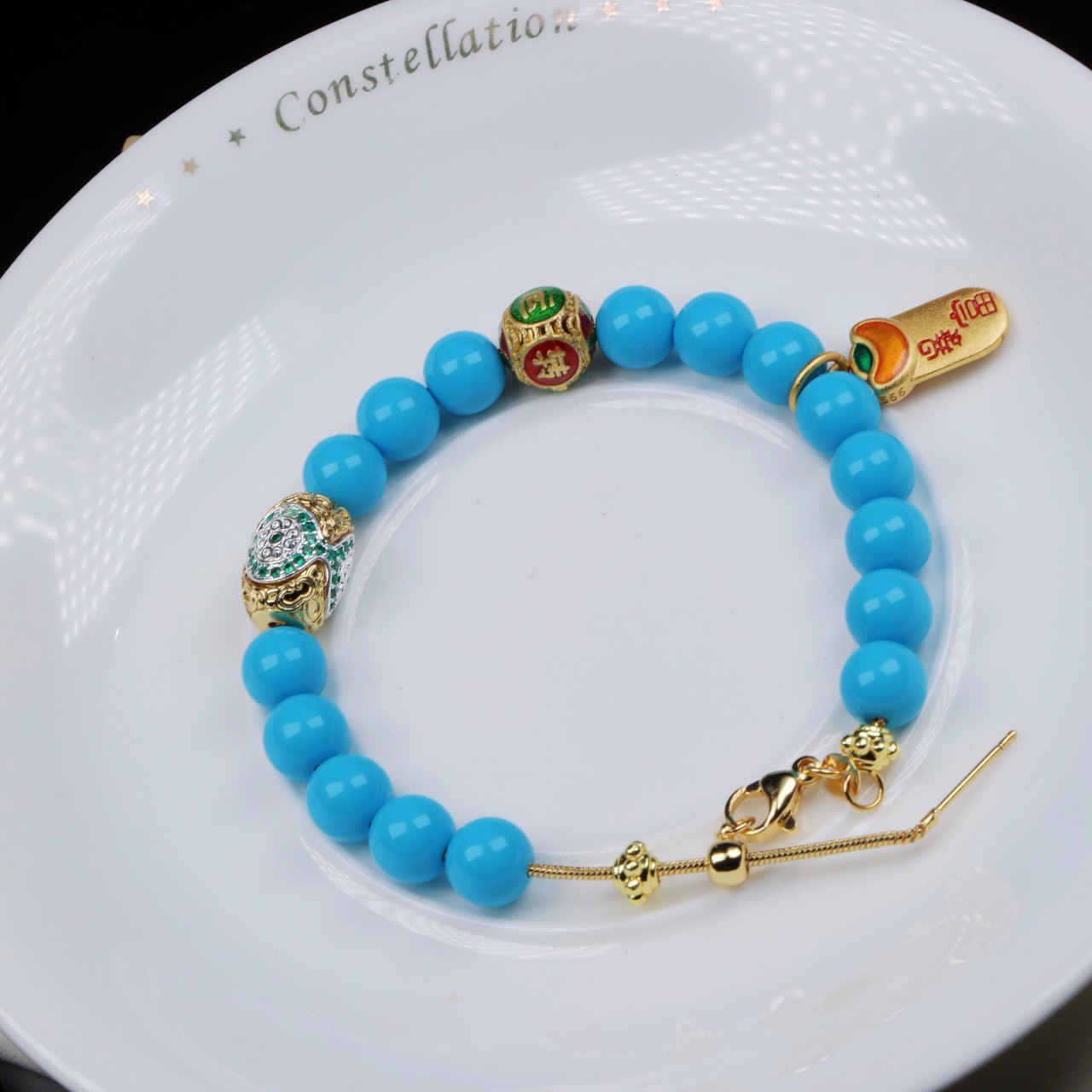 【制燥者】8M圆珠手链手工蓝料蓝色