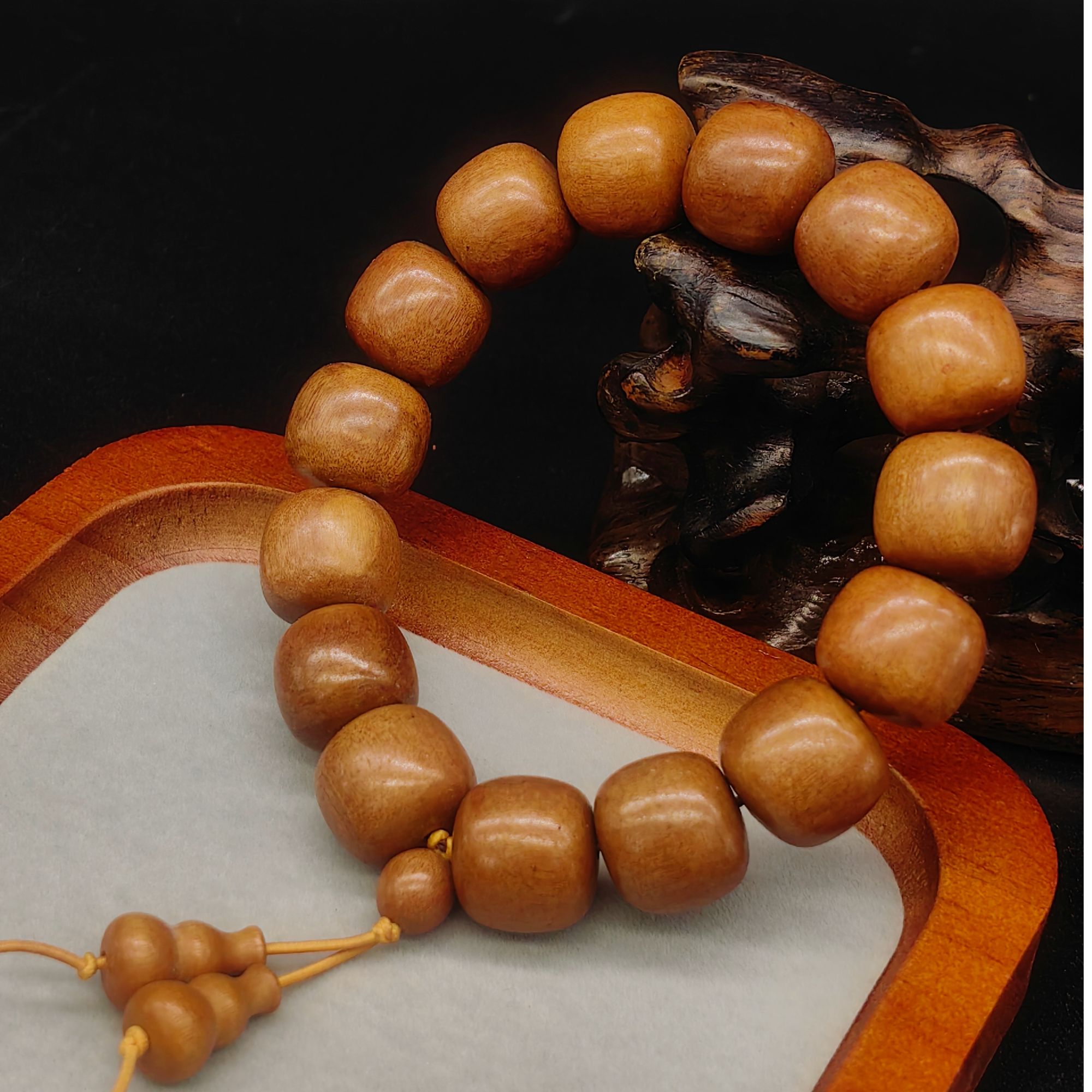 桃木手串1.5老型珠桶珠葫芦木制手串盘玩木串