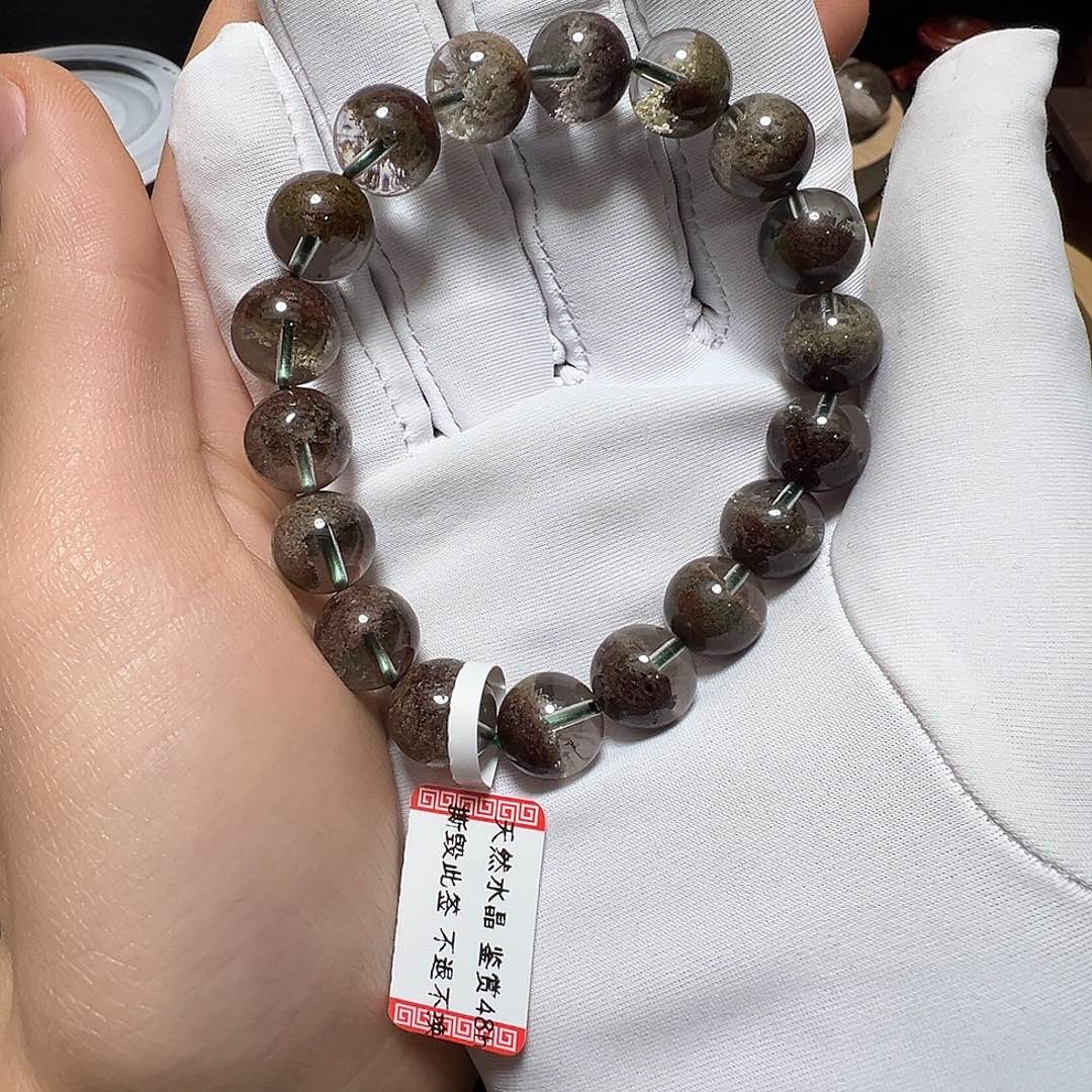 手串未镶嵌水晶绿幽灵半盆11m