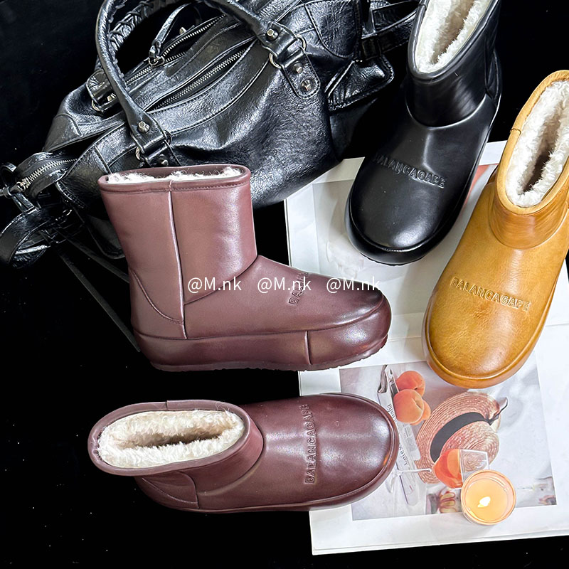 M.nk秋冬新款巴家雪地靴皮包底马皮雪地靴欧美风轻便洋气女靴662