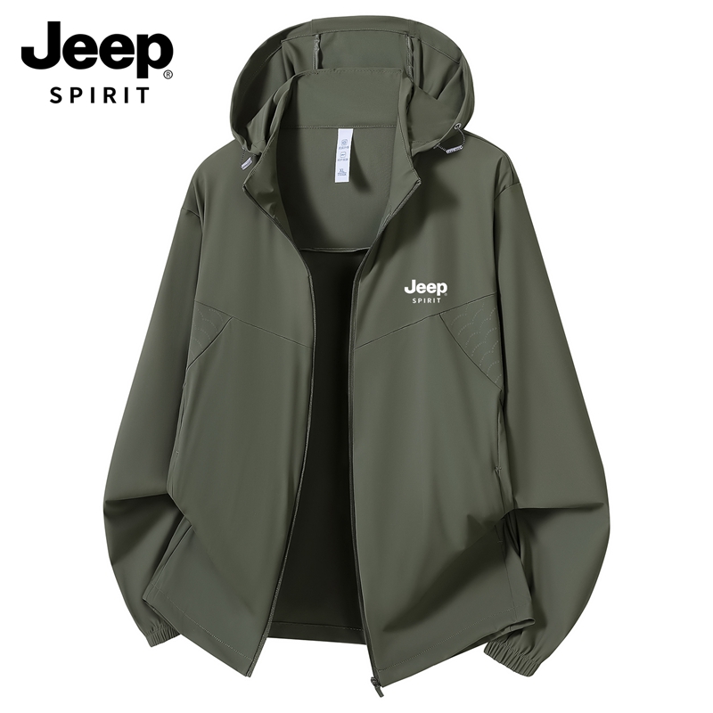 JEEPSPIRIT吉普男款冰丝防晒中年户外运动防紫外线防晒服百搭外套