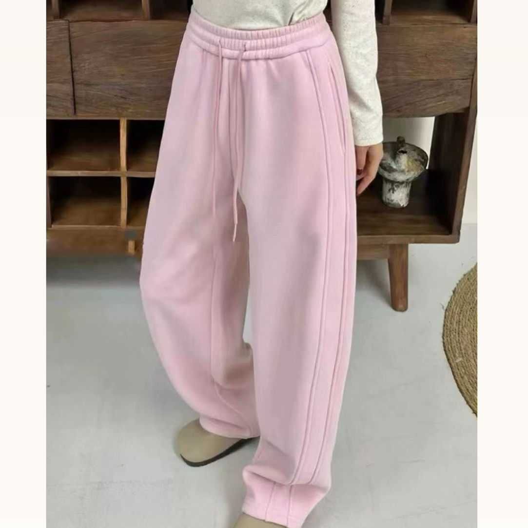 冬季新款高腰窄版香蕉裤加绒直筒显瘦百搭休闲运动卫裤女