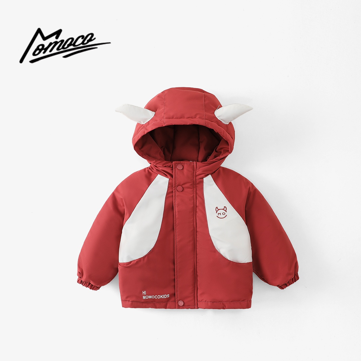 MOMOCO男童冬季新款潮流休闲加棉外套连帽韩版棉衣77430107042