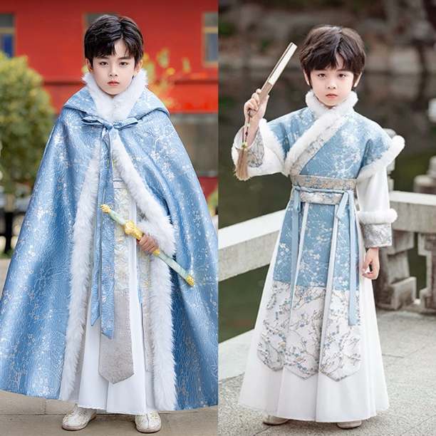 【长风加绒】拜年服男童加绒2025年新品武侠风帅气男孩古风元旦古装