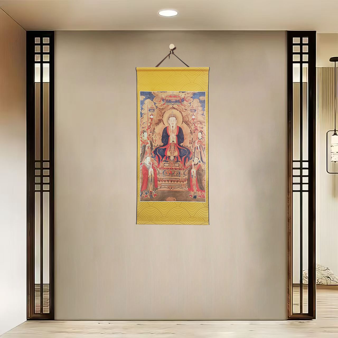 {40-311元始天尊}40x85cm现代简约挂轴装饰画办公室家居装