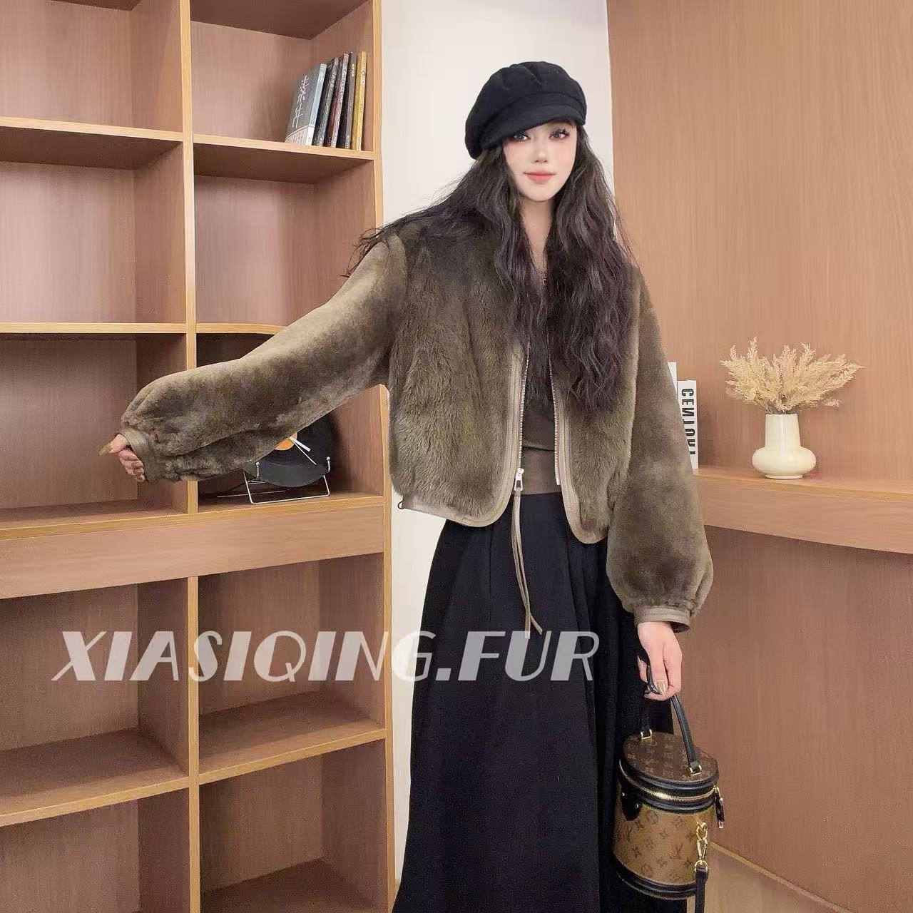 【晴晴推荐】XIASIQING｜25FW 2575 新款显瘦水貂皮毛一体皮草外套