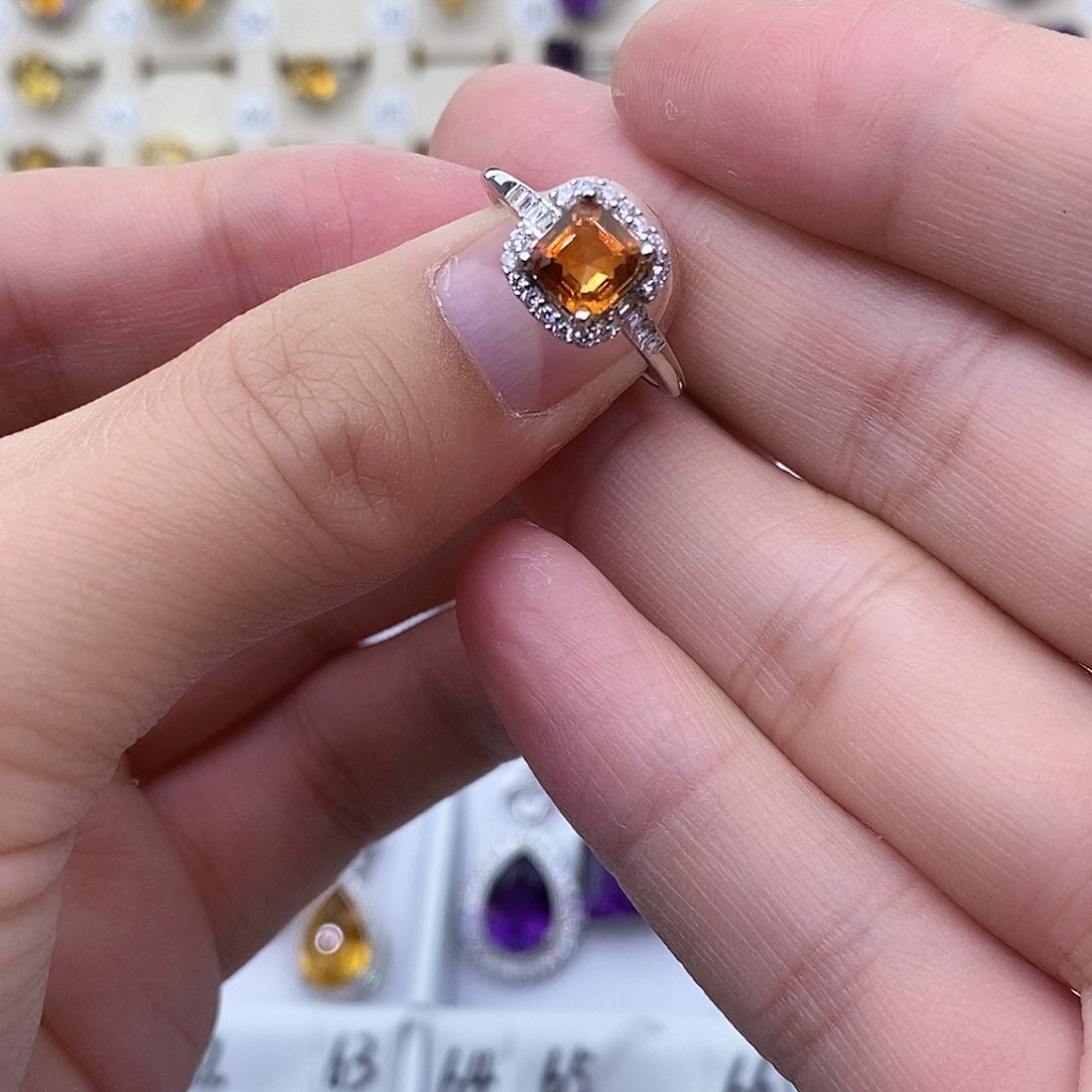 黄晶纯天然无优化黄水晶Q银S925镶嵌颜***学