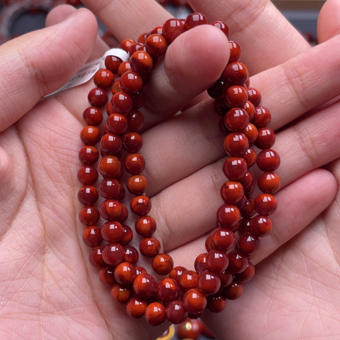 南红玛瑙未镶嵌珠宝奇石多圈6mm