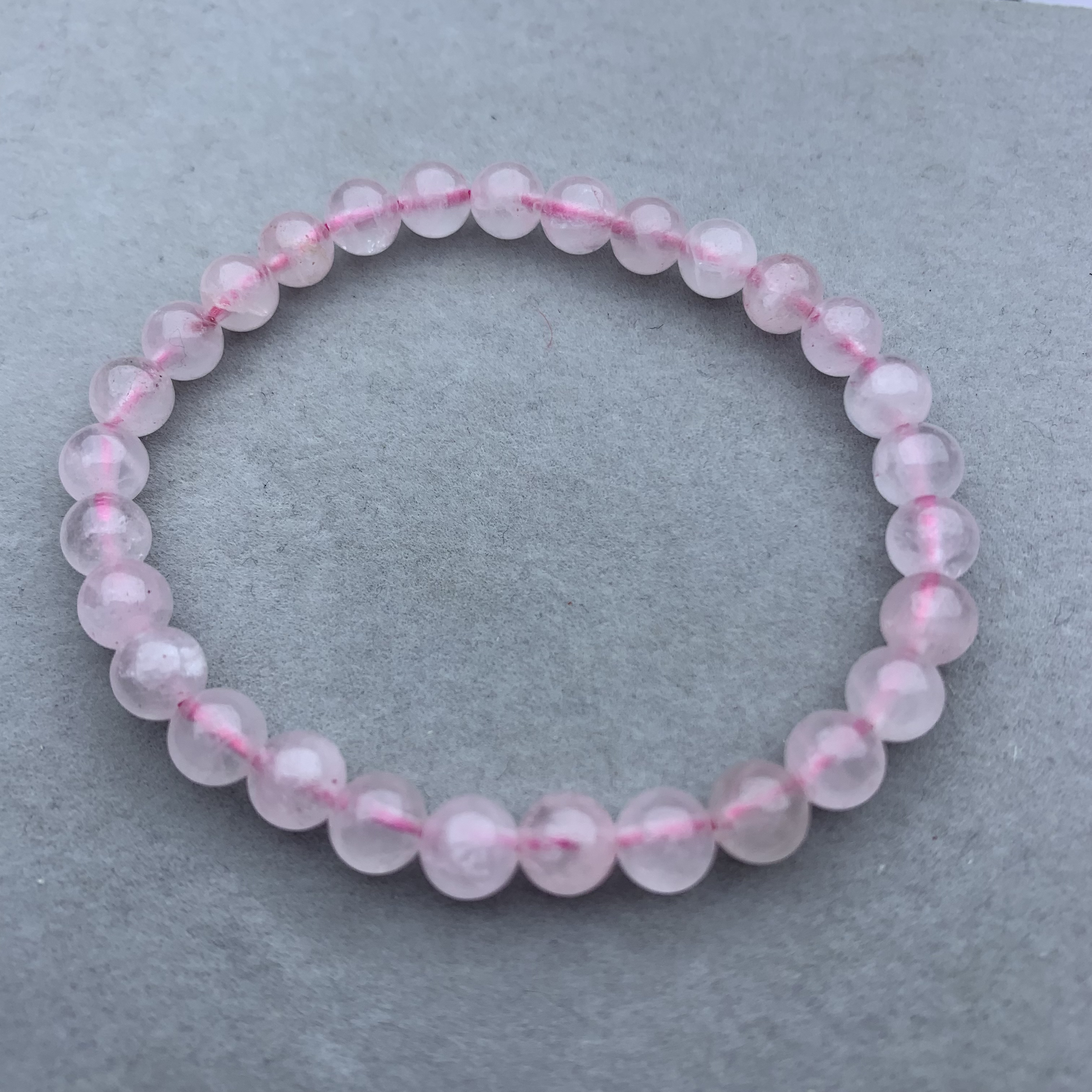 新款天然粉水晶手链高级芙蓉石圆珠手串旺招桃花女款时尚珠珠弹力