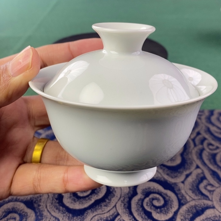 杯微瑕景德镇盖碗