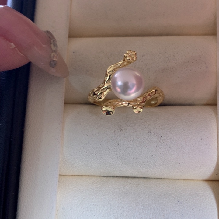 银S925镶嵌戒指海水珍珠