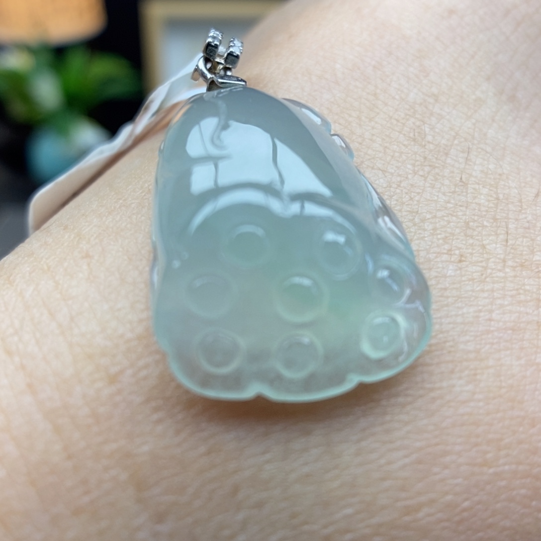 翡翠银S925镶嵌颈饰吊坠34