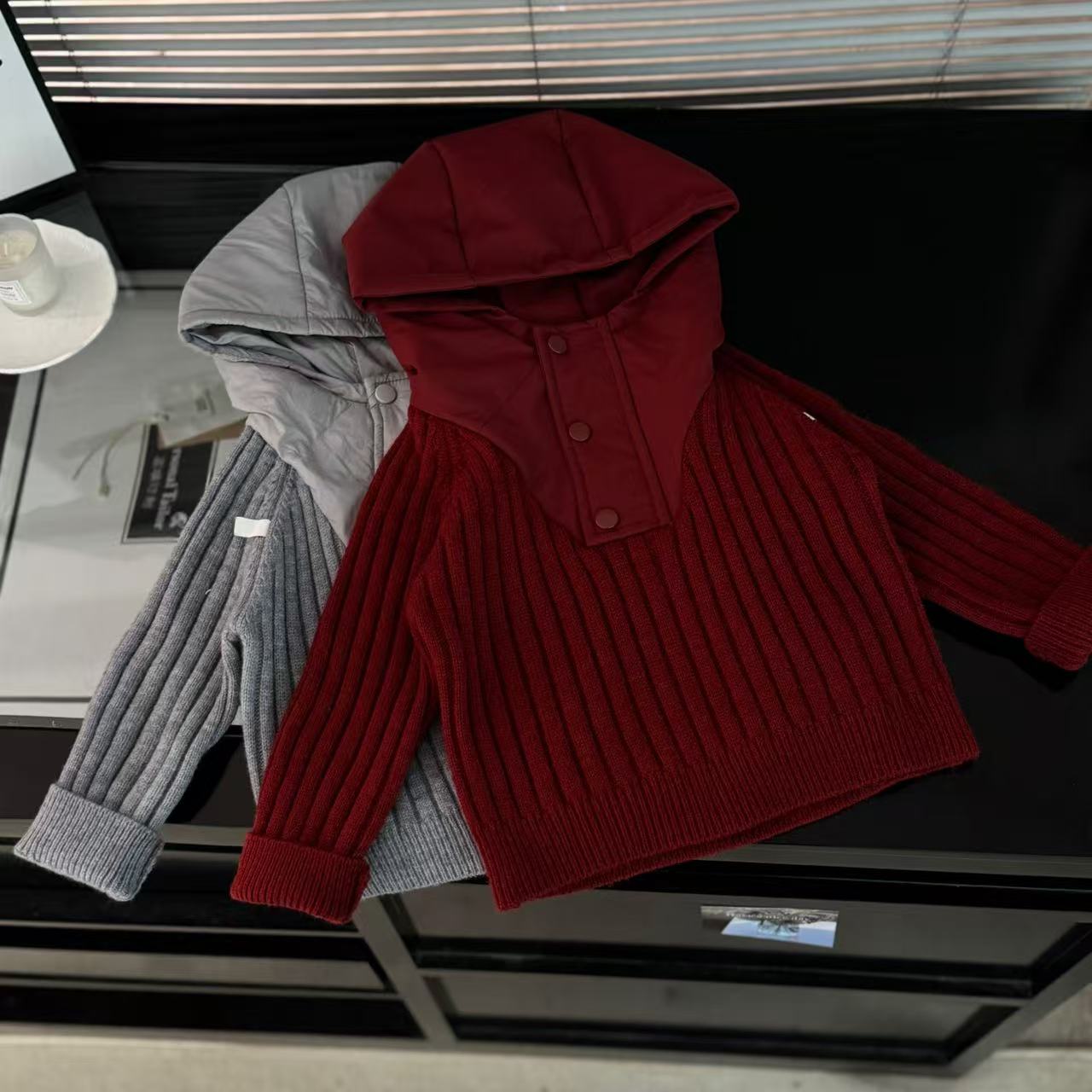 新年2026过年衣服拜年服加厚连帽系毛衣休闲套男女宝宝洋气儿童