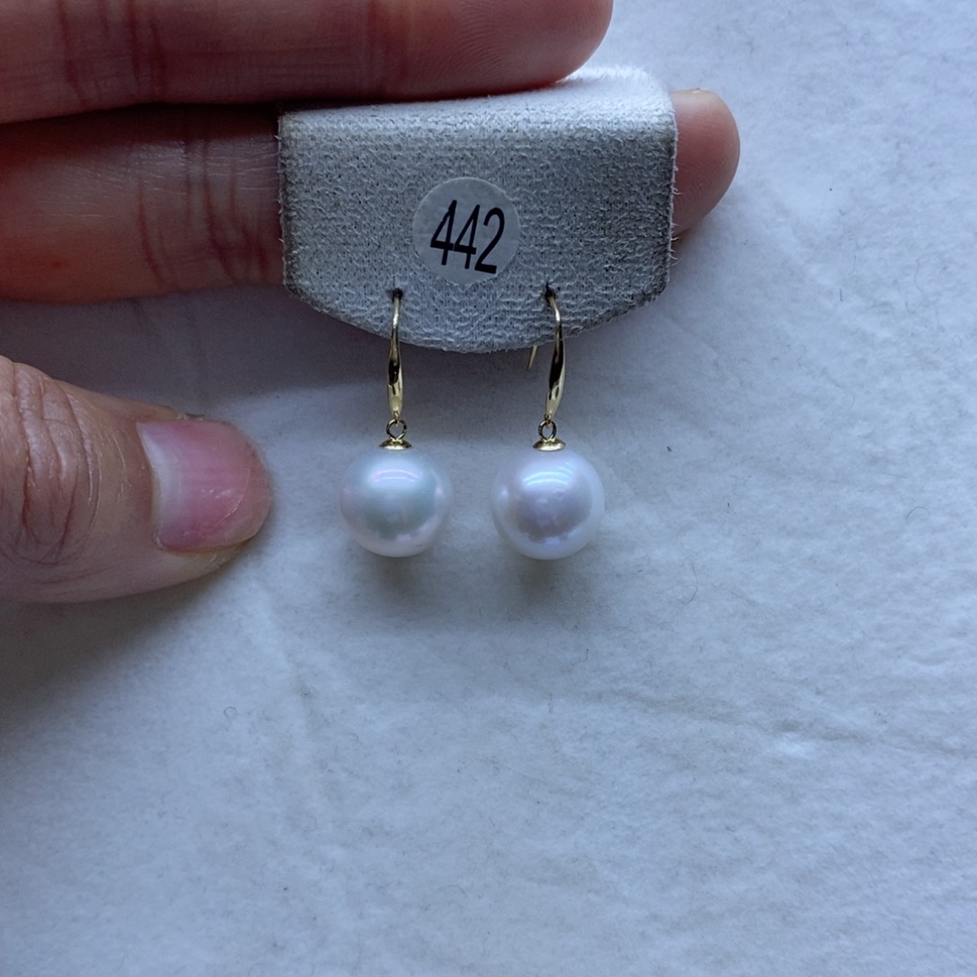 淡水珍珠耳饰18K金镶嵌442