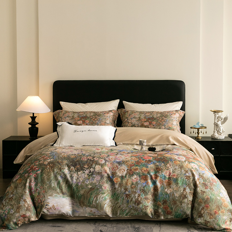 【静姐专属】【芸裕家居】 法式油画风轻奢天丝棉四件套254JT012