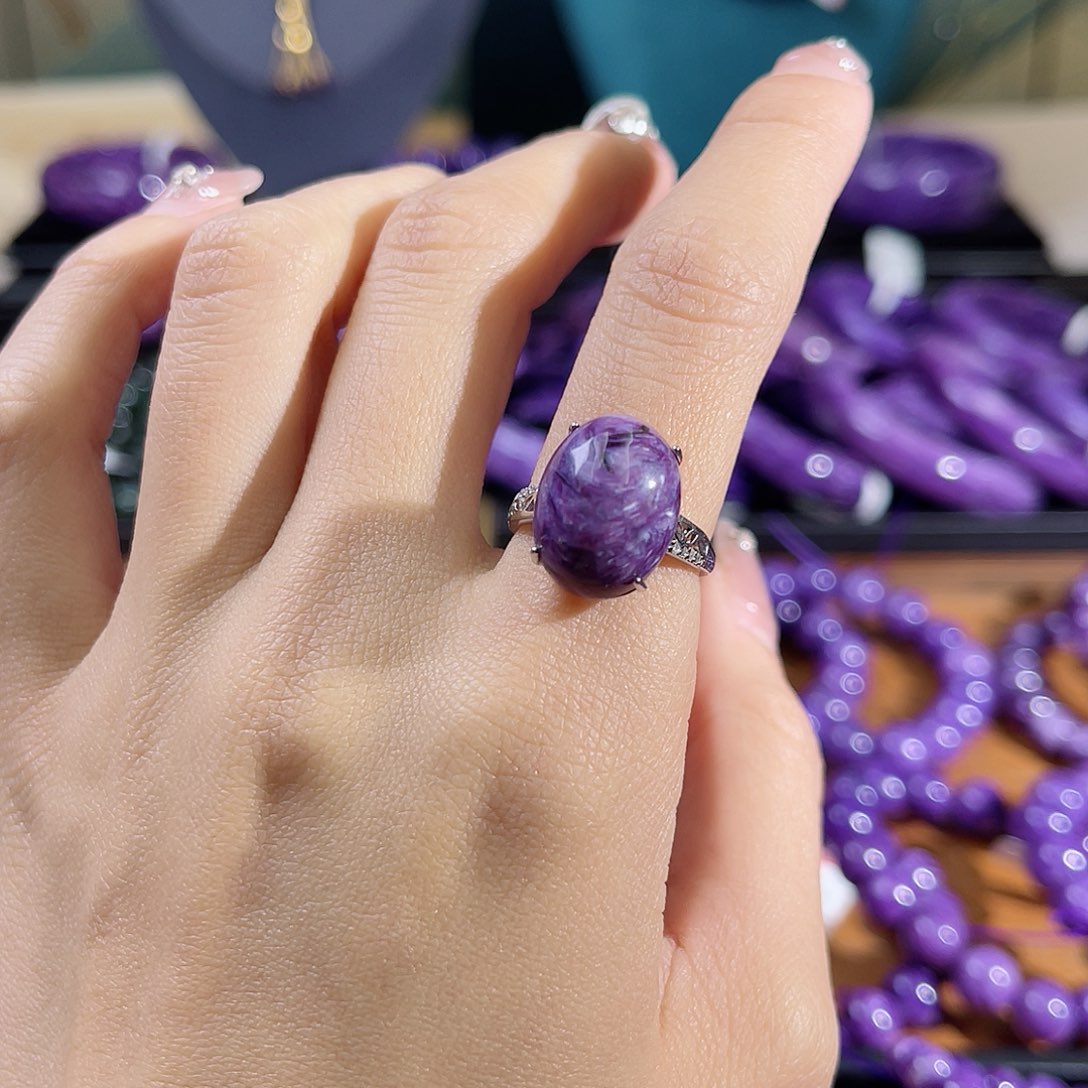 查罗石（紫龙晶）戒指未镶嵌