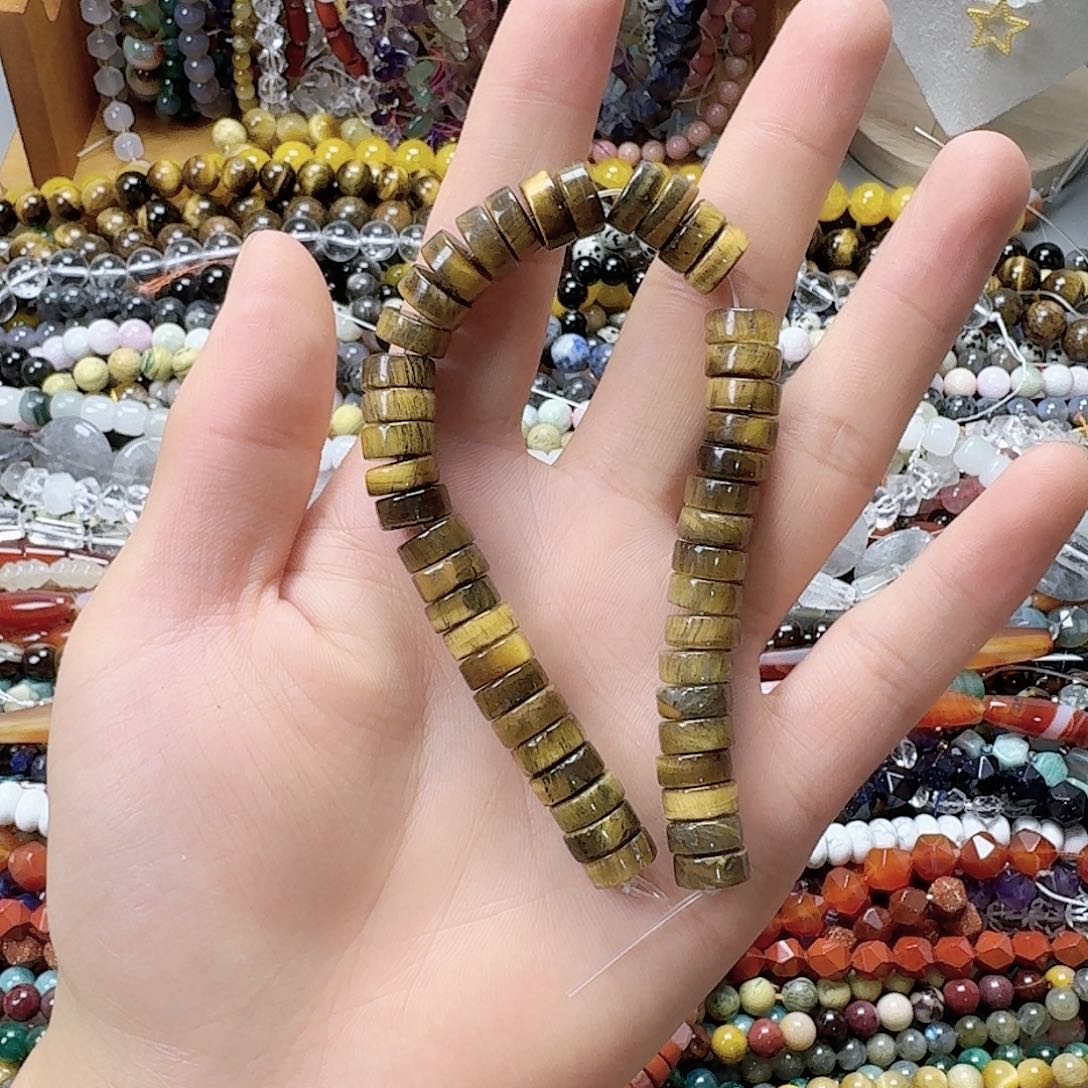 未镶嵌玛瑙/玉髓珠宝半成品4×10黄虎直切短条