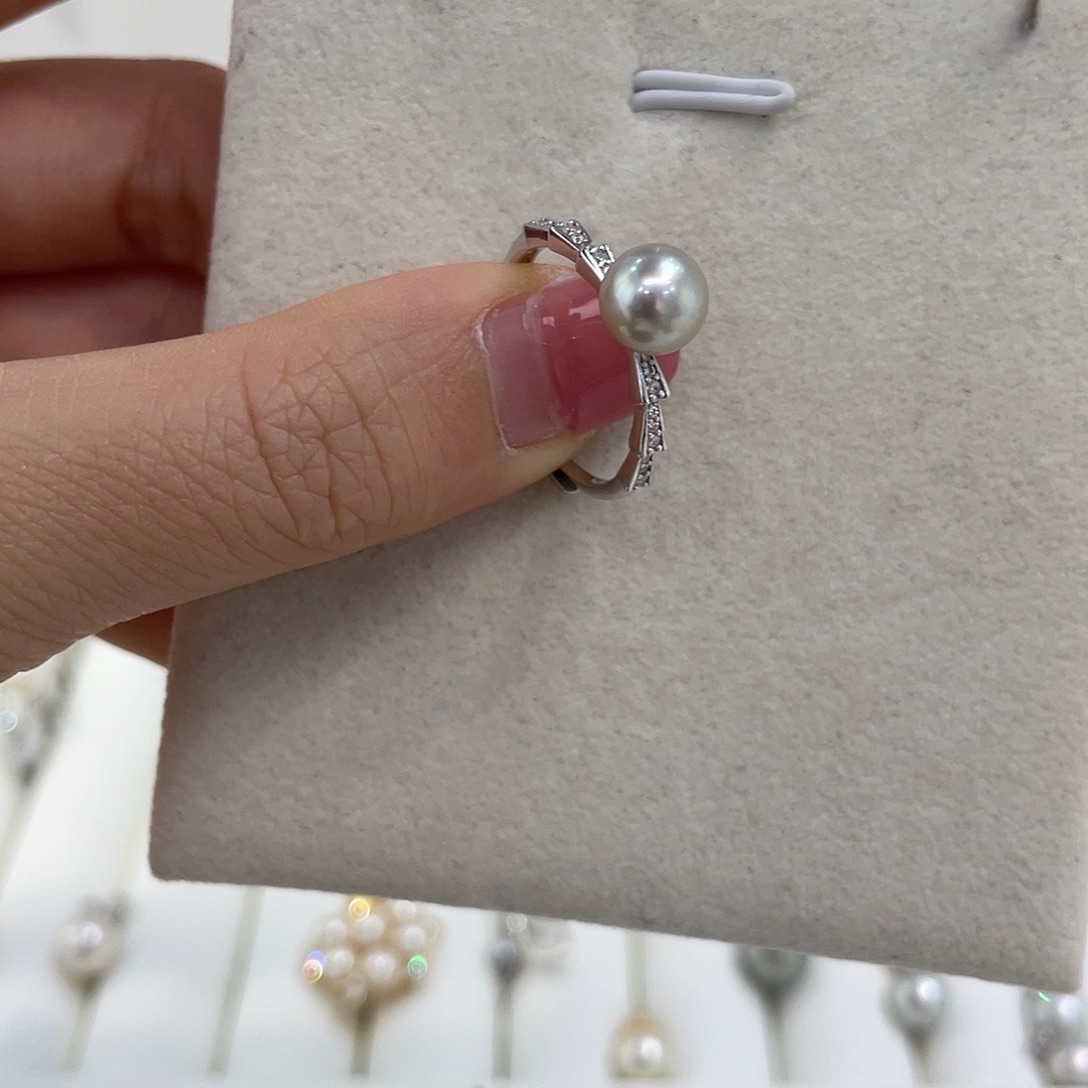 海水珍珠戒指银S925镶嵌