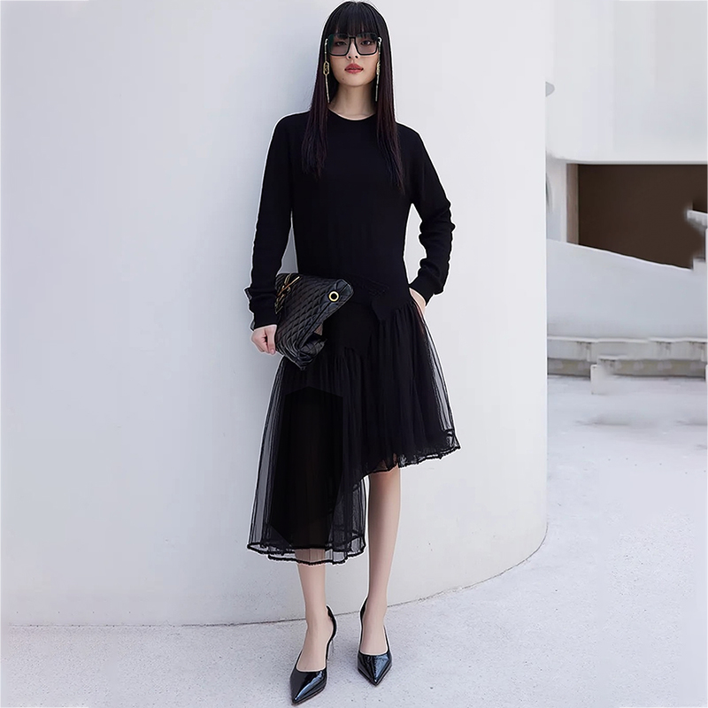 48653【依系列】针织拼接连衣裙2J825528D