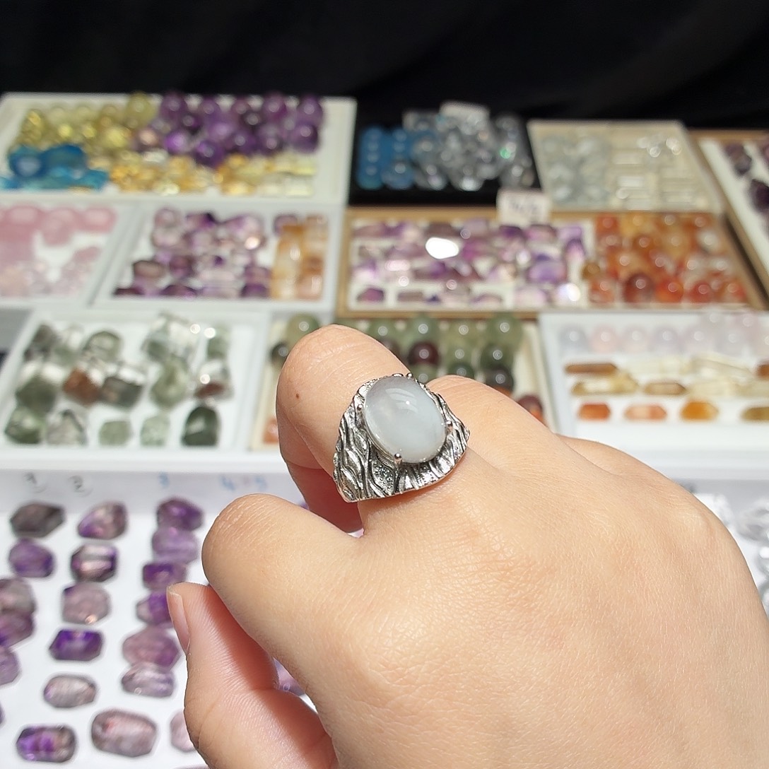 吊坠(不含链)水晶未镶嵌白兔毛 戒指 蛋面 福利