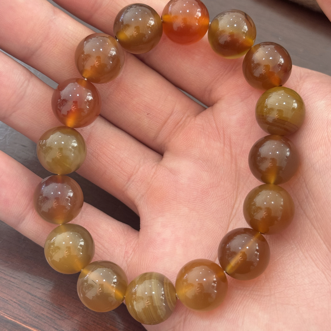 天然玛瑙手串14mm