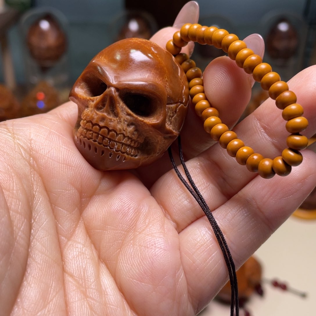 佛螺菩提吊坠骷髅链子一套