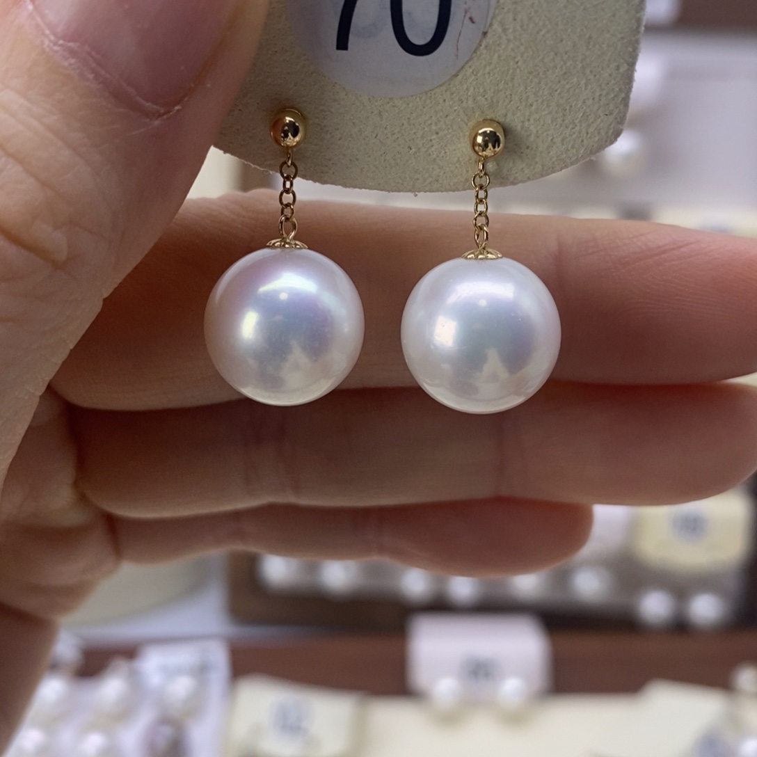 耳饰淡水珍珠18K金镶嵌