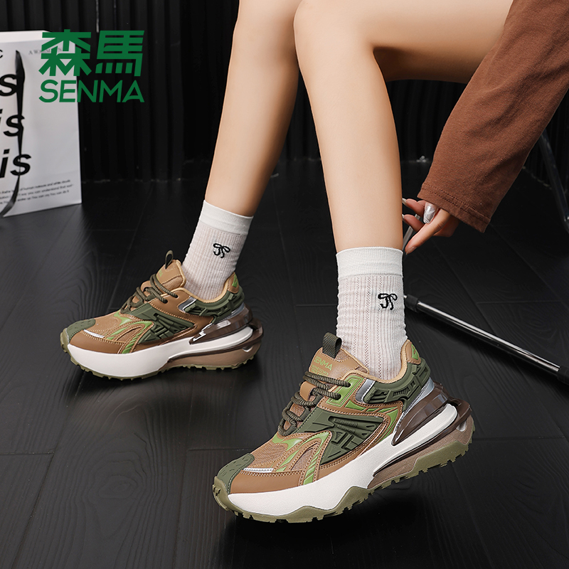 森马SENMA时尚休闲慢跑国潮四季增高透气情侣机甲YX20371002