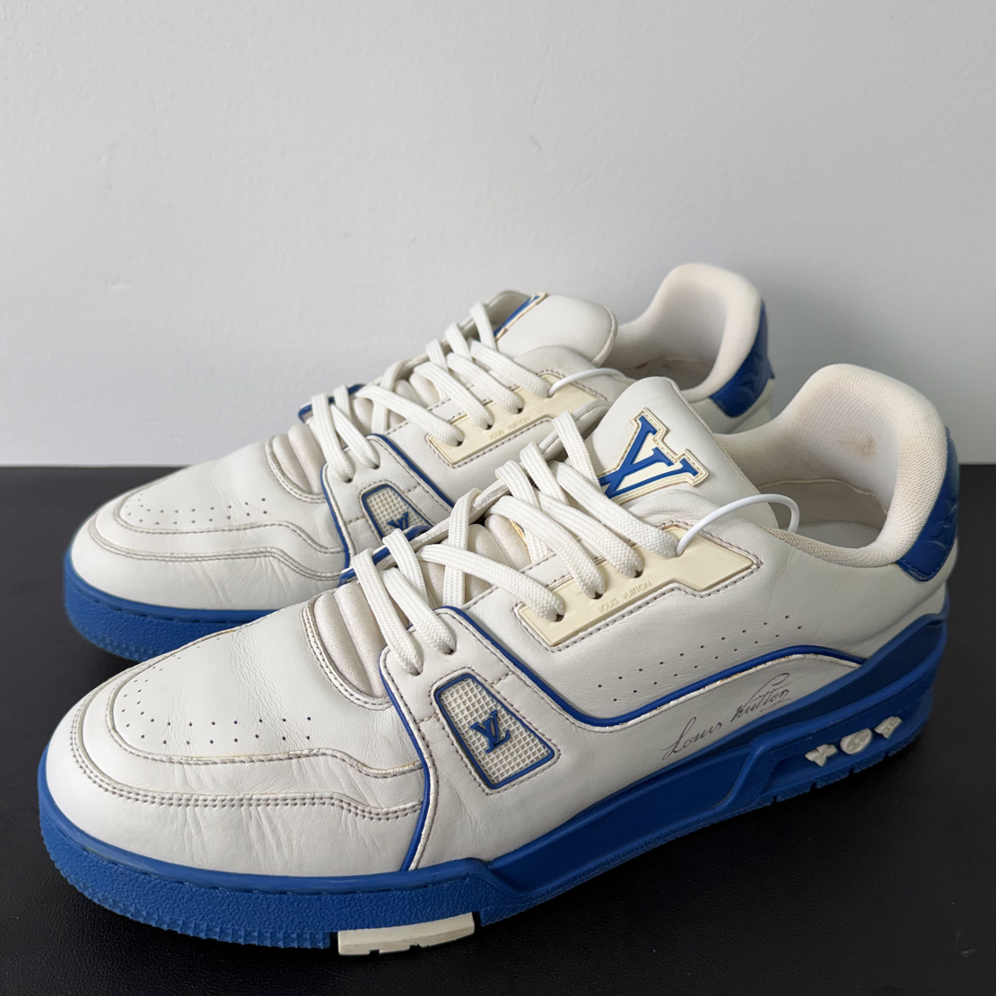95新 LouisVuitton/路易威登 42欧 trainer白蓝鞋路易威登