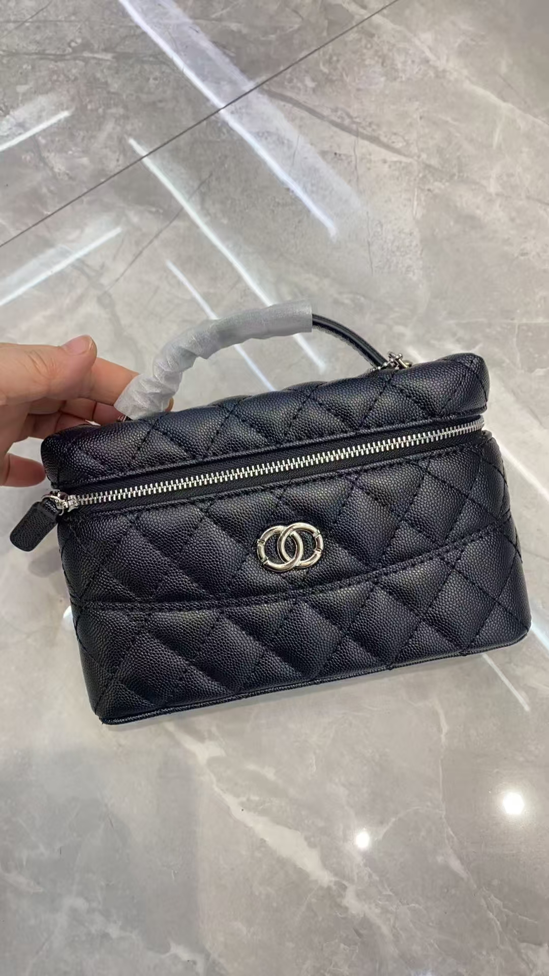 【A090】4407新款小香风鱼子酱饭盒包菱格链条单肩斜跨手拎包