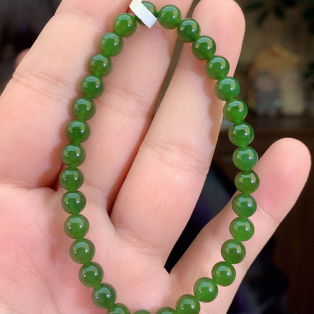 吊坠(不含链)未镶嵌和田玉（碧玉）手链