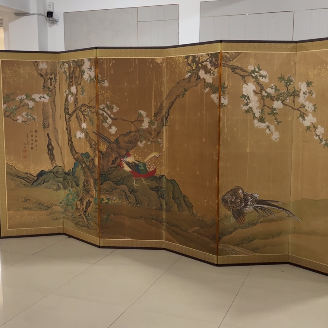 绘画屏风框画茶空间设计