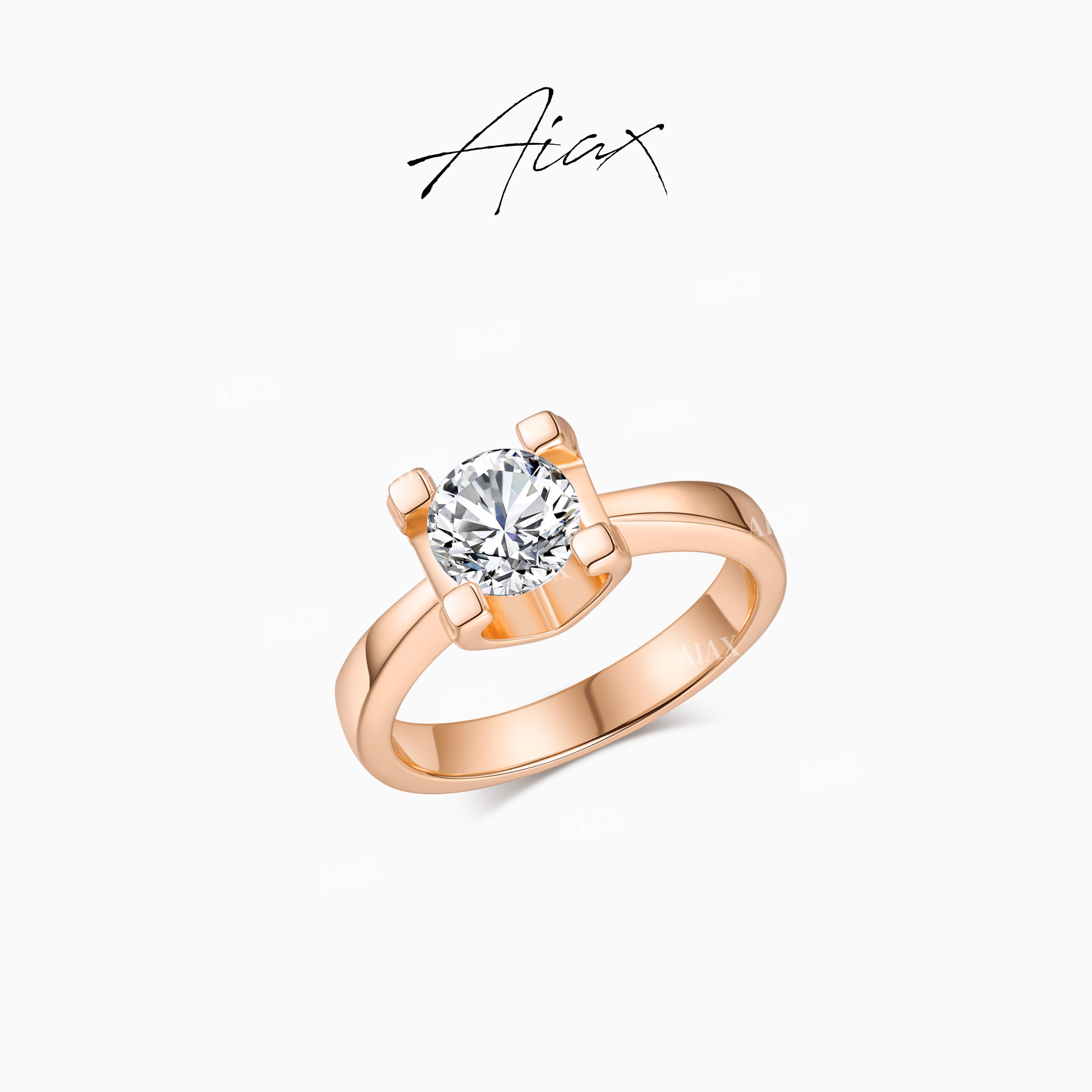 AIAX  流光风【秋上新】轻奢气质时尚经典百搭四爪戒指TSS7898