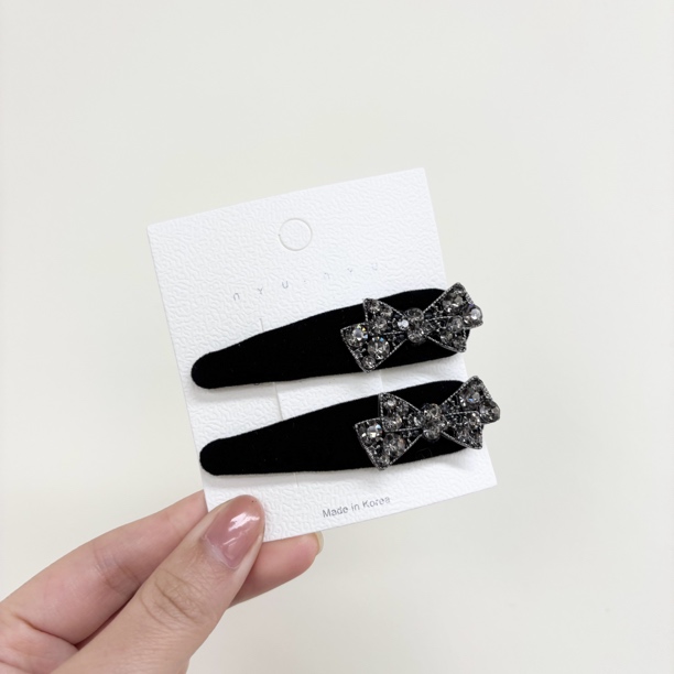 L765夕洛蝴蝶结一对装掰掰夹简约气质韩版BB夹侧边夹头饰发饰