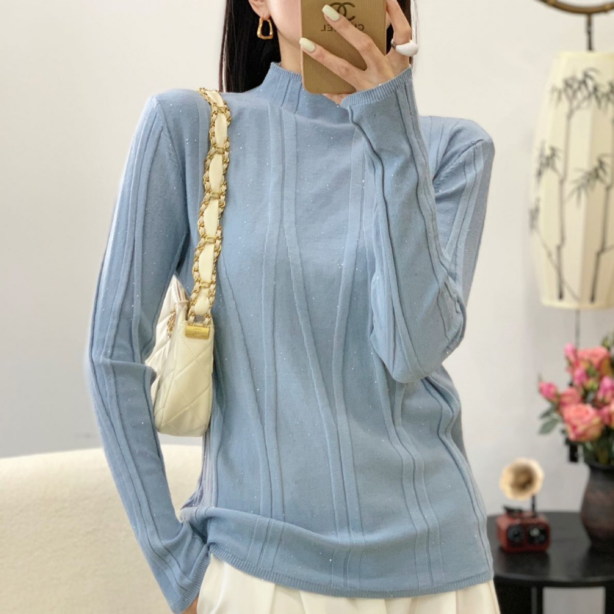 女薄款圆领针织服装版型毛针织衫女装百搭时尚秋冬