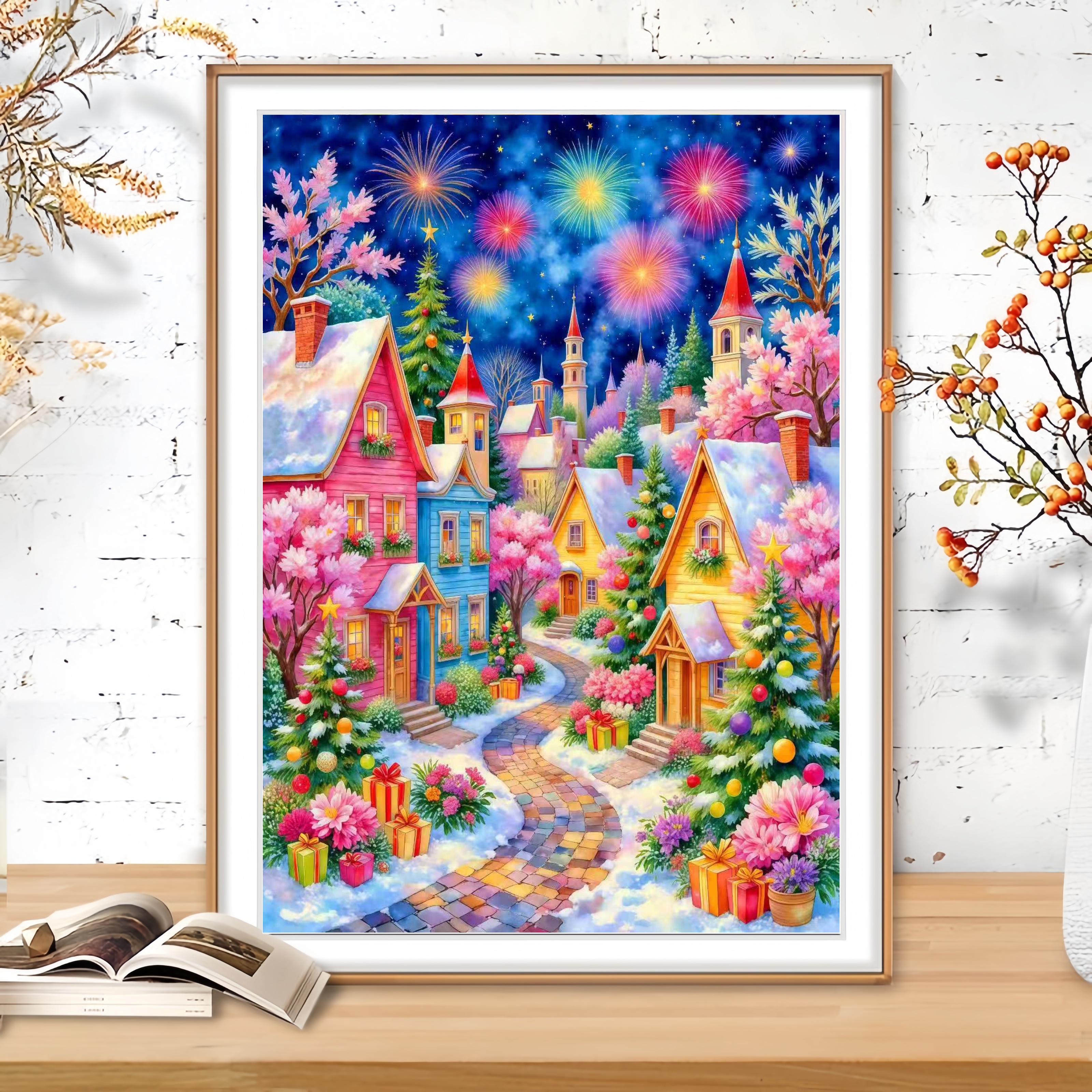 【针情针艺定制37色】圣诞夜十字绣2025新款客厅卧室挂画爆款城堡