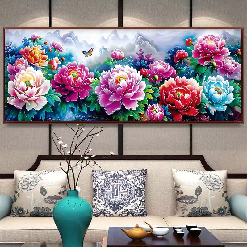 蒙娜丽莎十字绣*丹韵芳华 2024新款绣线客厅牡丹图高级54色满绣